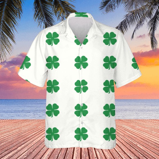 Green 4 Leaf Clover Solid Hawaiians