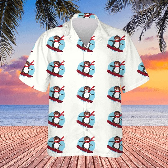 Snowboarding Penguin Hawaiians