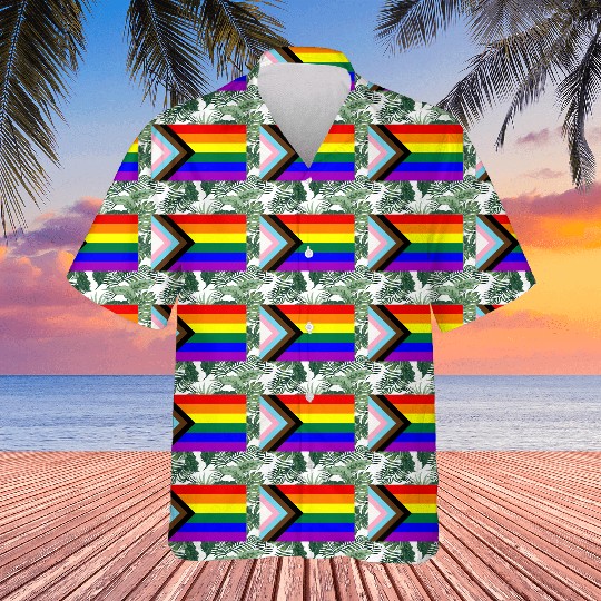 Progress LGBTQ Gay Pride Flag Hawaiians