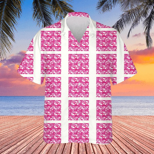 Abstract Pink Winter Pattern Hawaiians