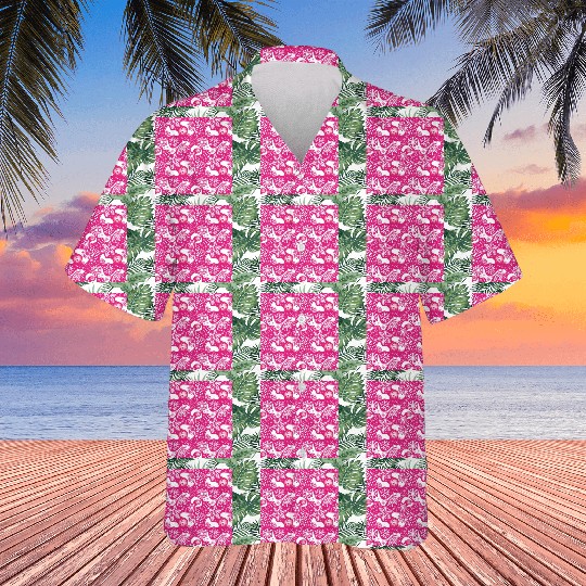 Abstract Pink Winter Pattern Hawaiians