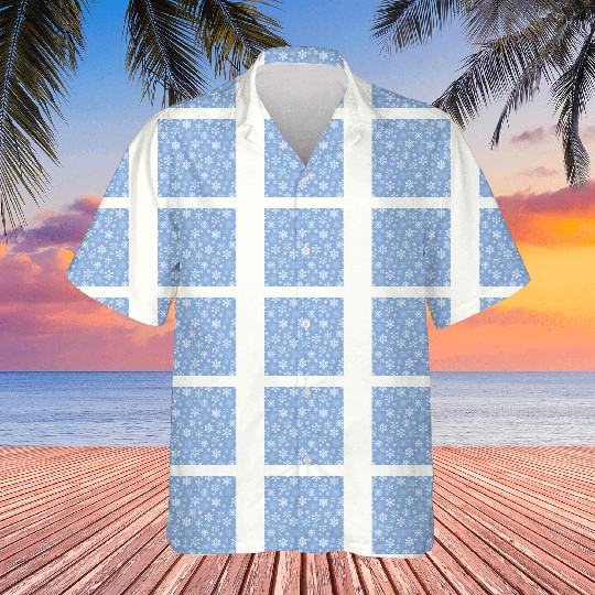 Blue Snowflakes Pattern Hawaiians