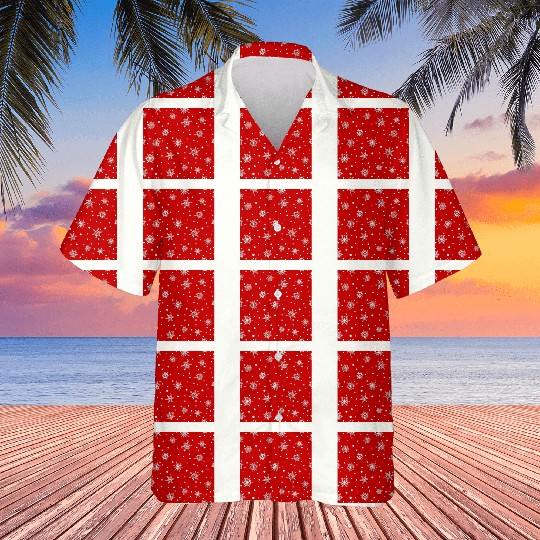 Red Snowflakes Pattern Hawaiians