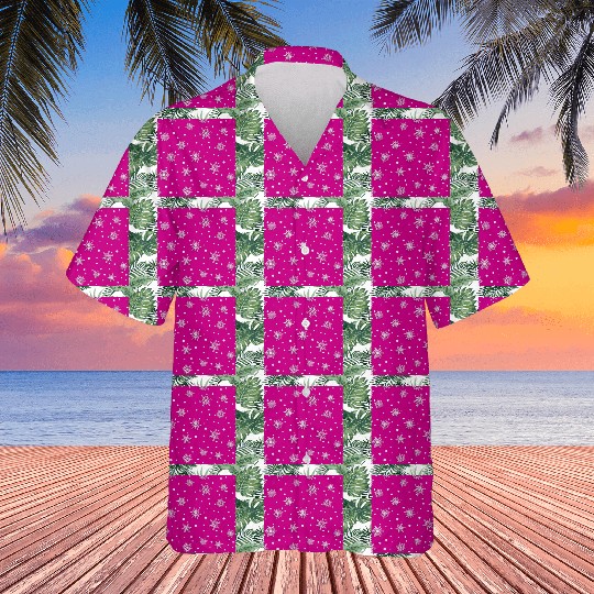 Pink Snowflakes Pattern Hawaiians
