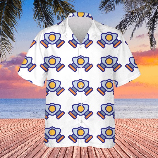 Blue Orange Comic Face Protection Nuclear Gas Mask Hawaiians