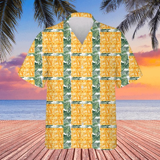 Orange White Snowflakes Pattern Hawaiians