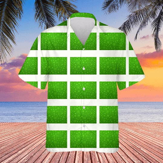 Abstract Green Snowflakes Pattern Hawaiians