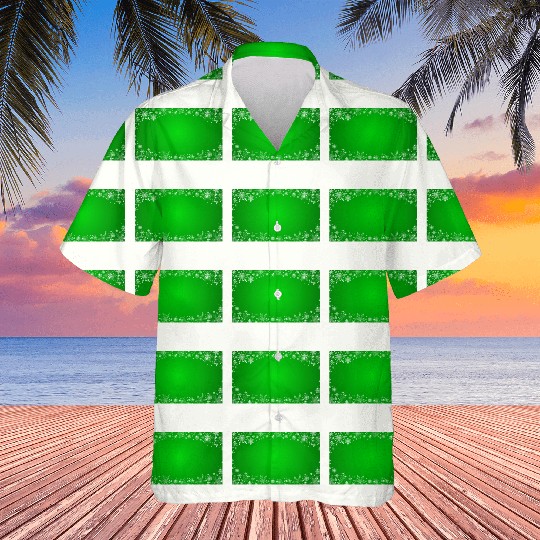 Modern Snowflakes Pattern White Green Hawaiians