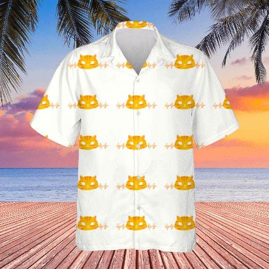 Cat Lover Kitten Pet Tabby Cat Heartbeat Hawaiians