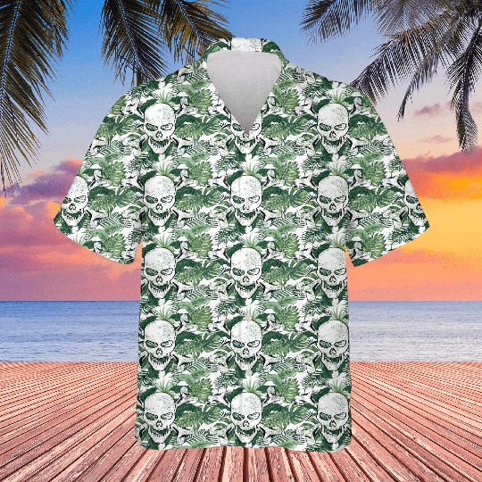 Plain Vintage Skull And Crossbones Hawaiians
