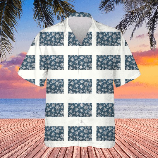 Modern Snowflakes Pattern Blue Hawaiians