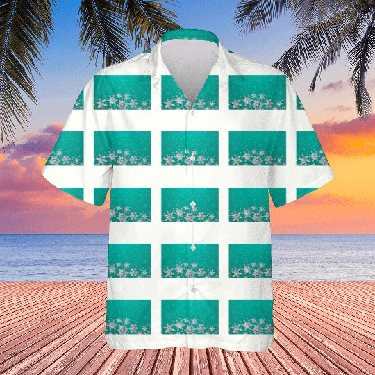 Teal Snowflakes Pattern Hawaiians