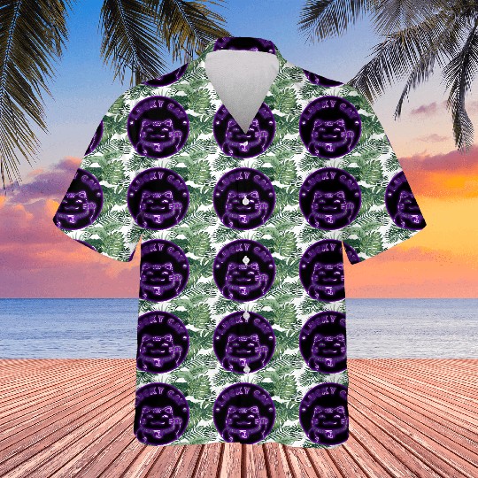 Purple neon lucky cat Hawaiians