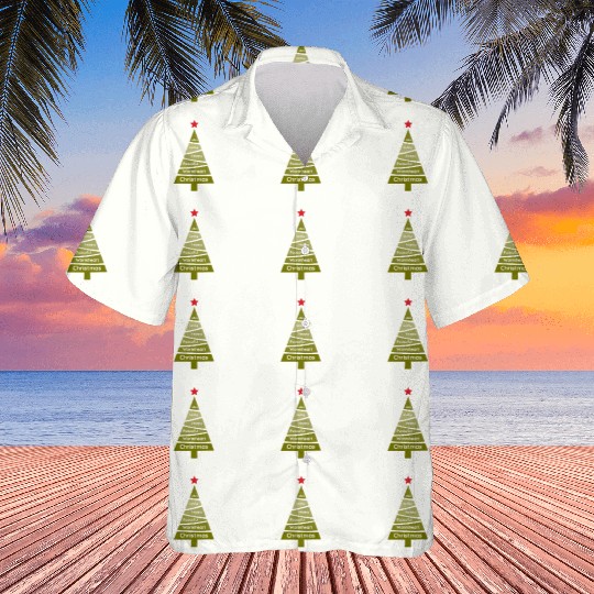 Minimalist Lime Green Christmas Pine Hawaiians