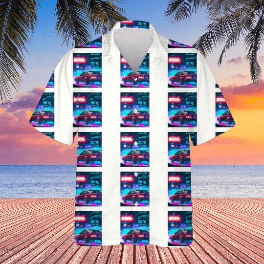 Vaporwave Car Synthwave City Hawaiians