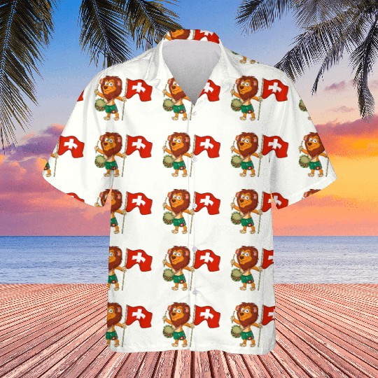 Lion with the Switzerland flag Hawaiians