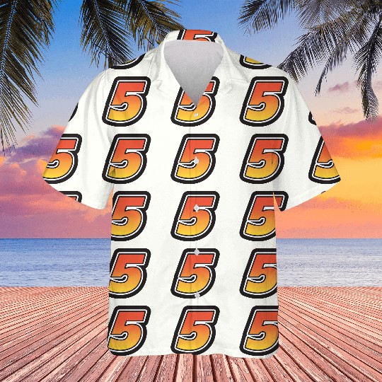 Number Five 5 Gradient Yellow Orange 3 Stroke Hawaiians