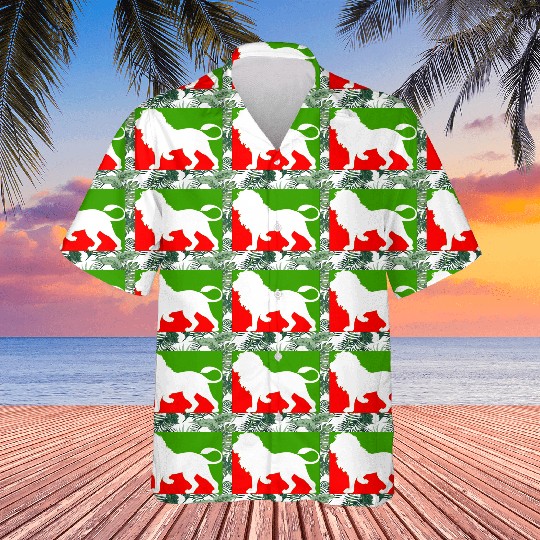 CUTE MODERN UNIQUE LION RED AND GREEN Hawaiians