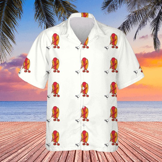 Golf Hotdog Golfing Sausage Golf Player Hawaiians