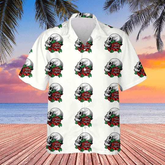 CA SKULL AND ROSES Hawaiians