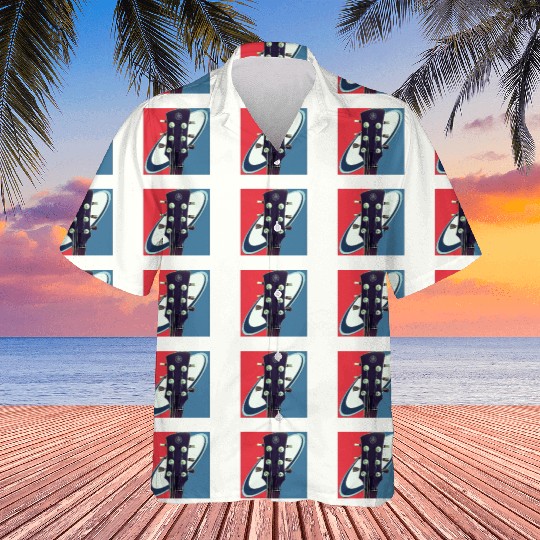 Red White Blue Rock and Roll Themed Guitar Hawaiians