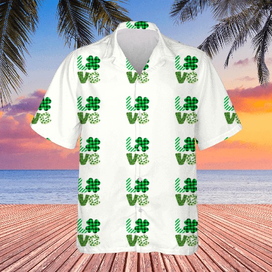 Love Pop Pop Green Plaid Leopard Shamrock Hawaiians