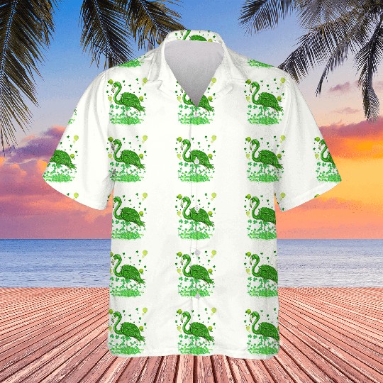 Flamingo Lovers Green Saint Patrick Hawaiians