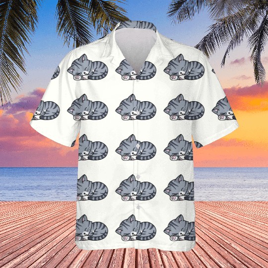 Grey Tabby Sleeping Hawaiians