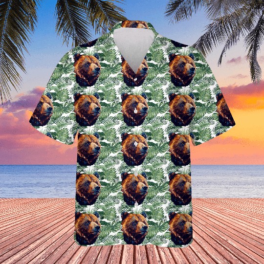 Geometric Bear Head Abstract Polygonal Wild Animal Hawaiians