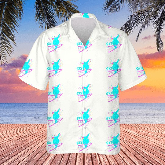 Retro 80s Skiing Lover Lets Ski Hawaiians