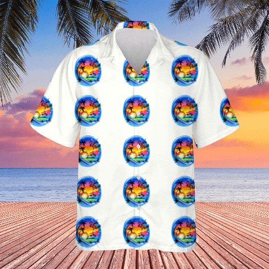 Beach Please Airbrush Colorful Hawaiians
