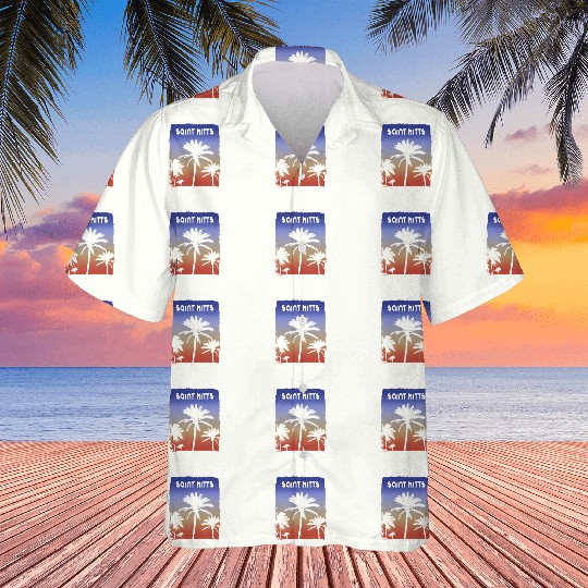 Saint Kitts Sunset Vacation Souvenir Palm Tree Hawaiians