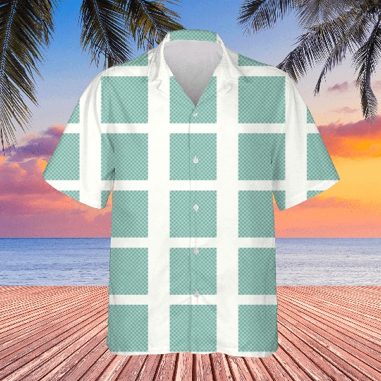 Teal Geometric Floral Retro Pattern Hawaiians