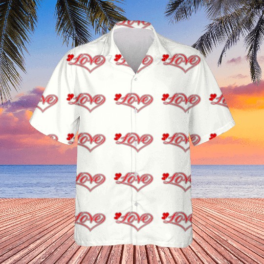 Love Heart Red Script Hawaiians