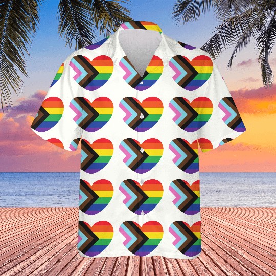 Pride Rainbow Heart Hawaiians