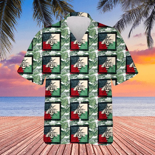 Vintage Bee Insect Colorful Illustration Hawaiians