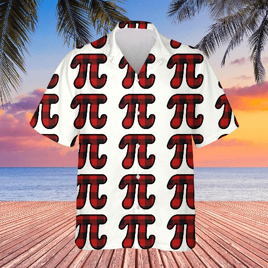 Pi Day Cute Buffalo Plaid Hawaiians