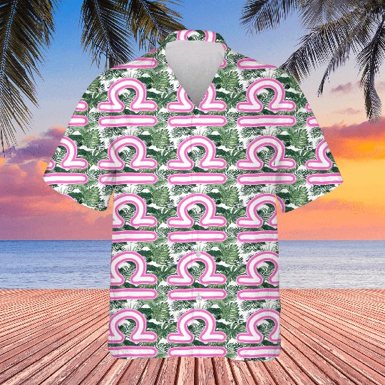 Libra Zodiac Sign Neon Pink Hawaiians