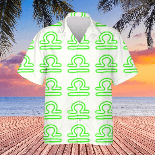 Libra Zodiac Sign Neon Green Hawaiians