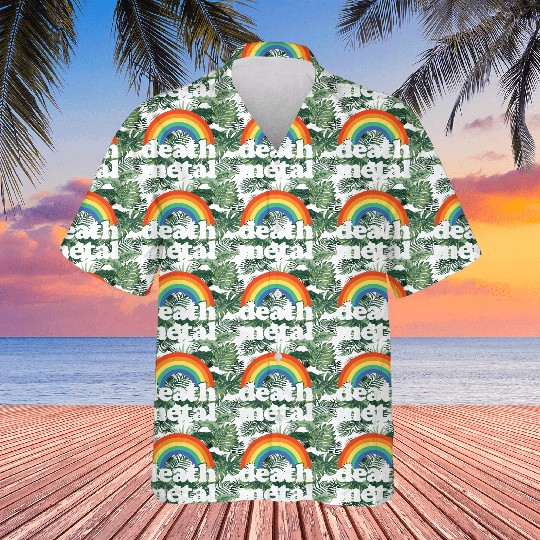 Funny Death Metal Design: Rainbow Riot Hawaiians