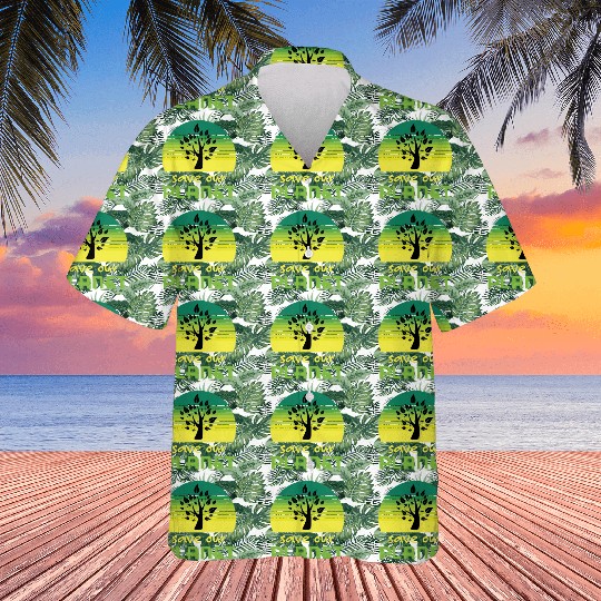 Save Our Planet Retro Sunset Green Hawaiians