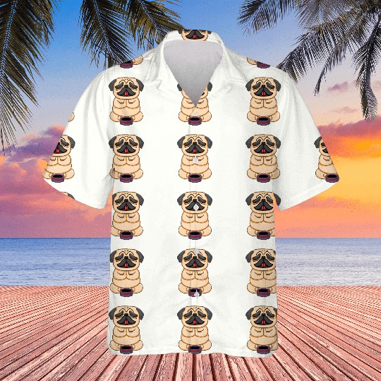 Serene Buddha Pug Minus Circle Hawaiians