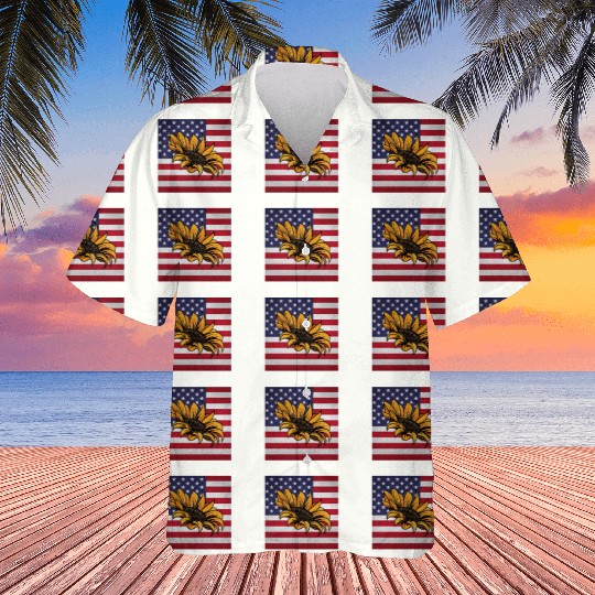 Sunflower Gardening Us Flag Hawaiians