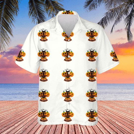 Happy Meoween Black Cat Hawaiians