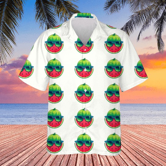 Summery Kawaii Design with Watermelon and Hawaiians