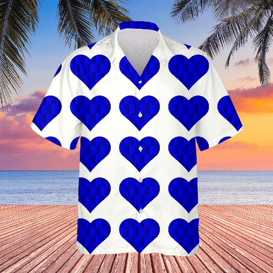Blue Cute Heart Icon Hawaiians
