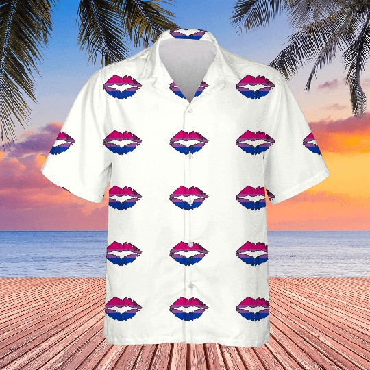 Bisexual Pride Flag LGBTQ Lips Hawaiians