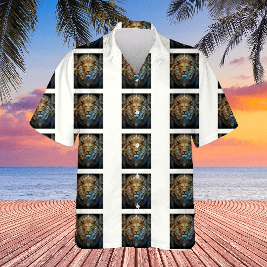 1920s Art Deco lion, gold Hawaiians