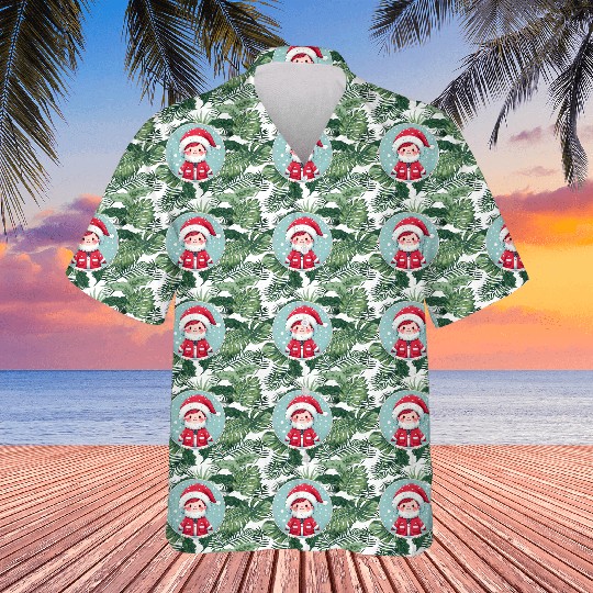 Santa Claus Boy Illustration Funny Christmas Hawaiians