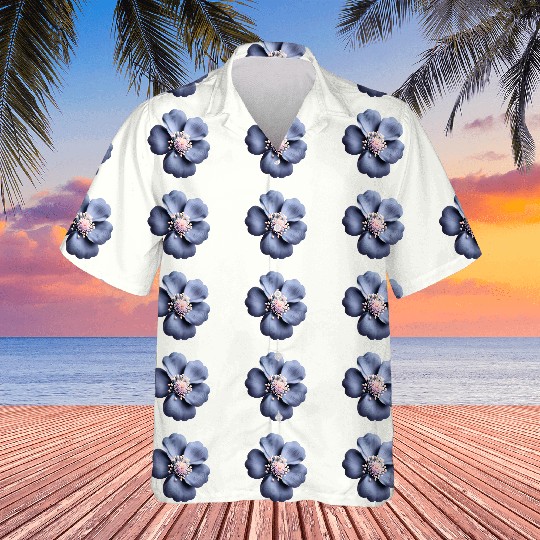 3 D Floral Pattern in Blue Hawaiians
